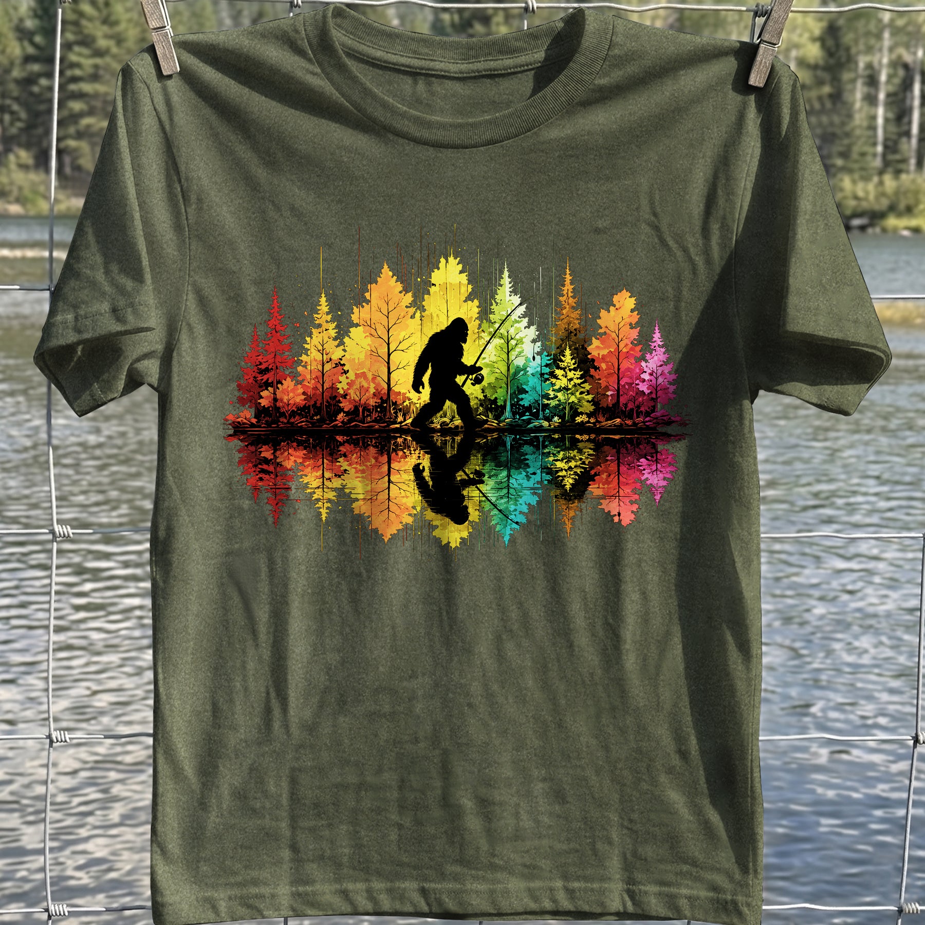 Bigfoot Fishing T-Shirt