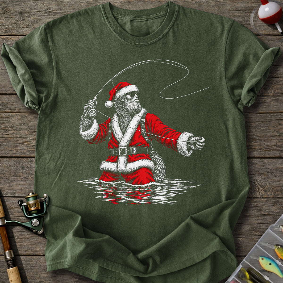 Santa Fly Fishing T-Shirt