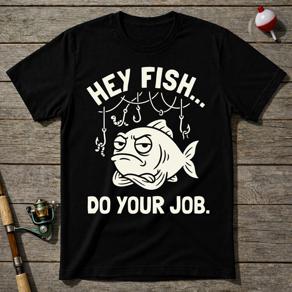 Hey Fish Do Your Job T-Shirt — Maroon