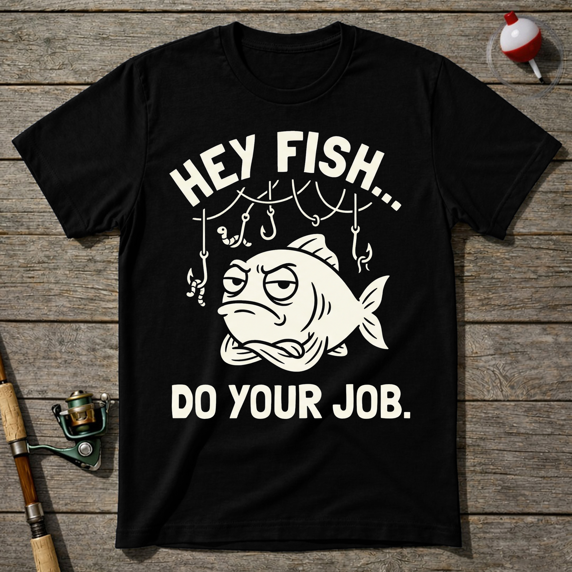 Hey Fish Do Your Job T-Shirt — Maroon