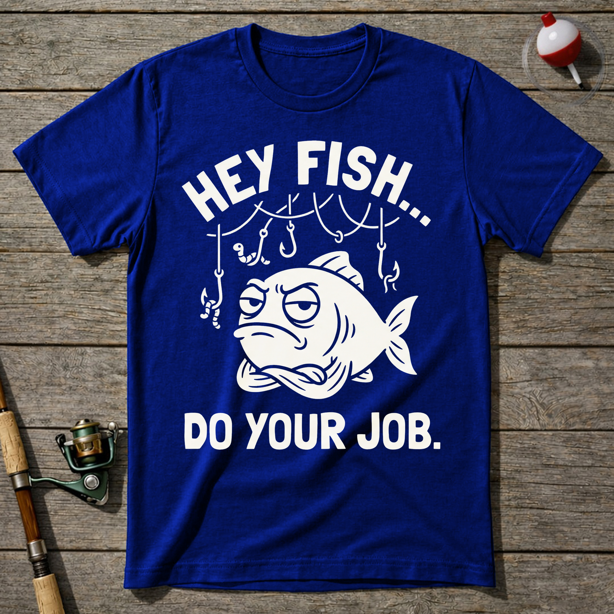 Hey Fish Do Your Job T-Shirt — Royal Blue
