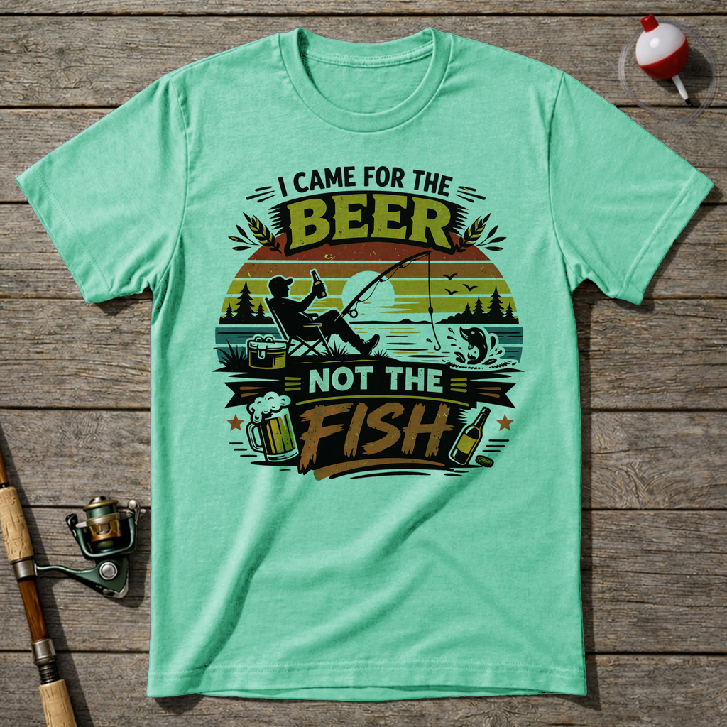 I Came For The Beer Fisherman T-Shirt — Mint Green