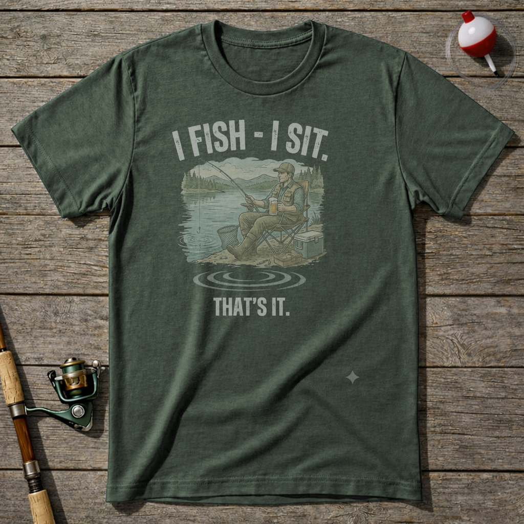 I Fish I Sit That’S It T-Shirt — Military Green