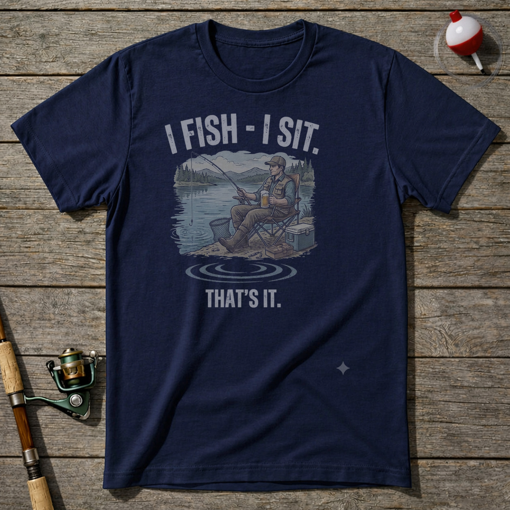 I Fish I Sit That’S It T-Shirt — Navy