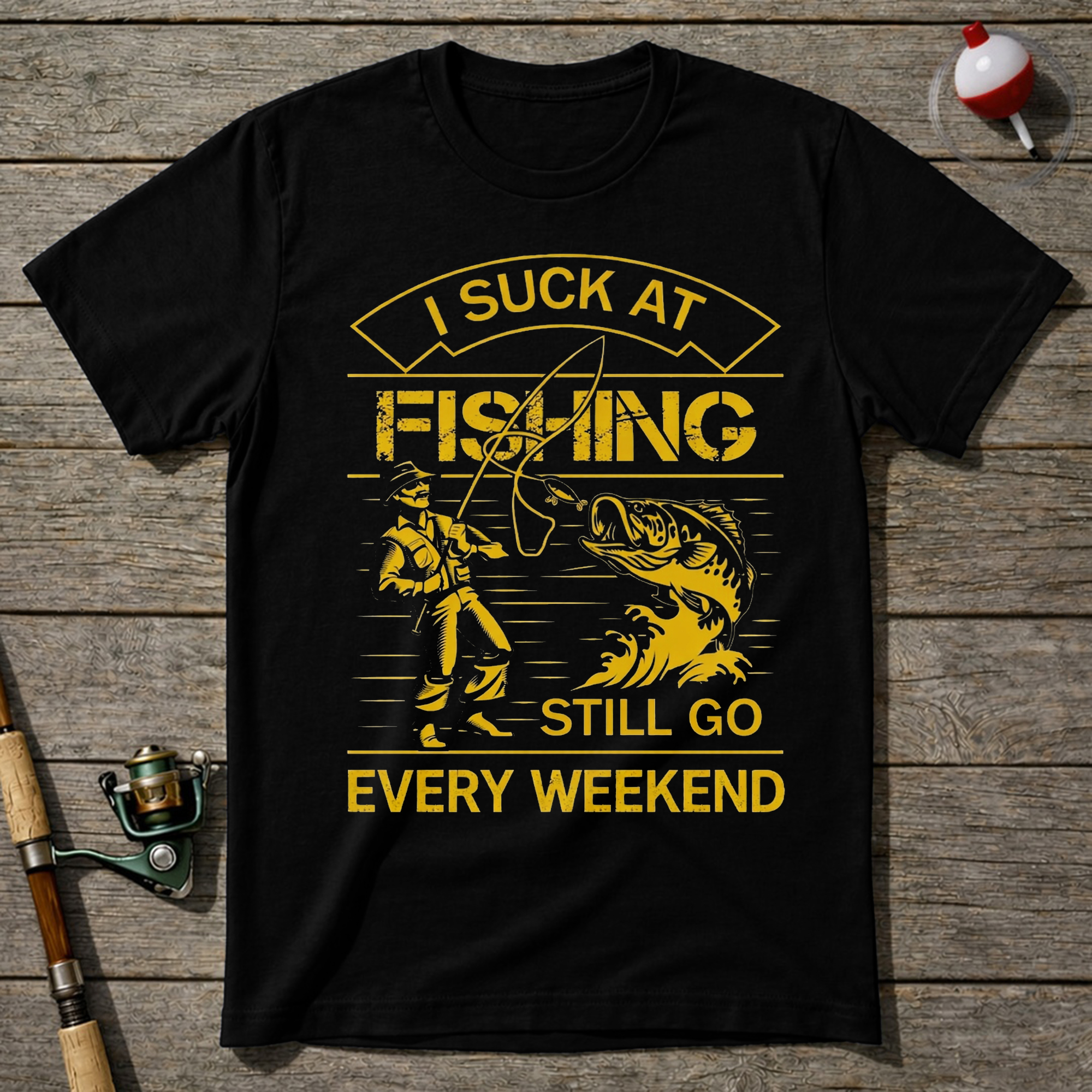I Suck At Fishing T-Shirt — Maroon