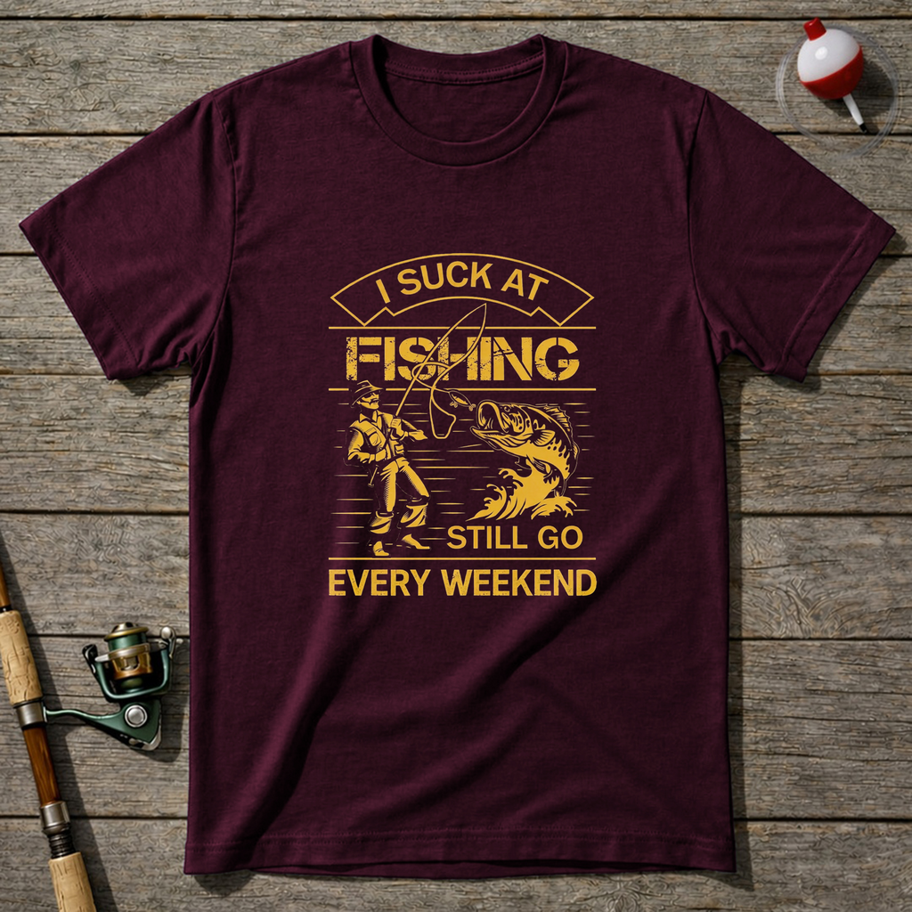I Suck At Fishing Still Go Every Weekend T-Shirt