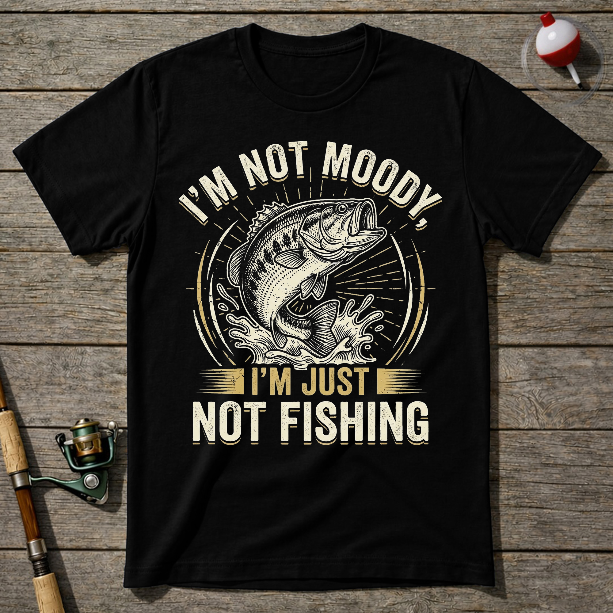 I'm Not Moody I'm Just Not Fishing T-Shirt — Maroon