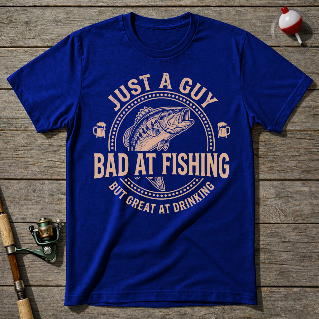 Just A Guy Bad At Fishing T-Shirt — Royal Blue