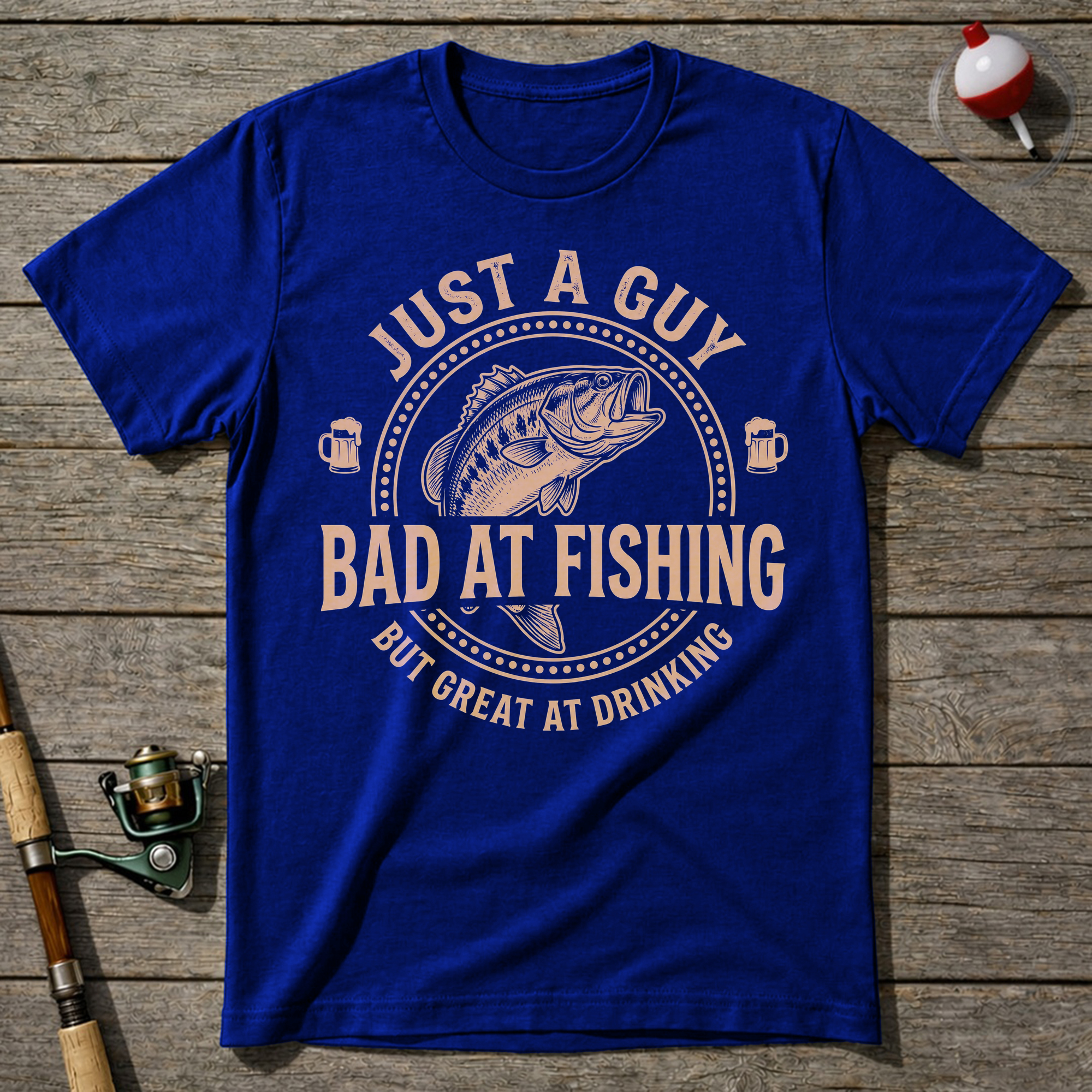 Just A Guy Bad At Fishing T-Shirt — Royal Blue