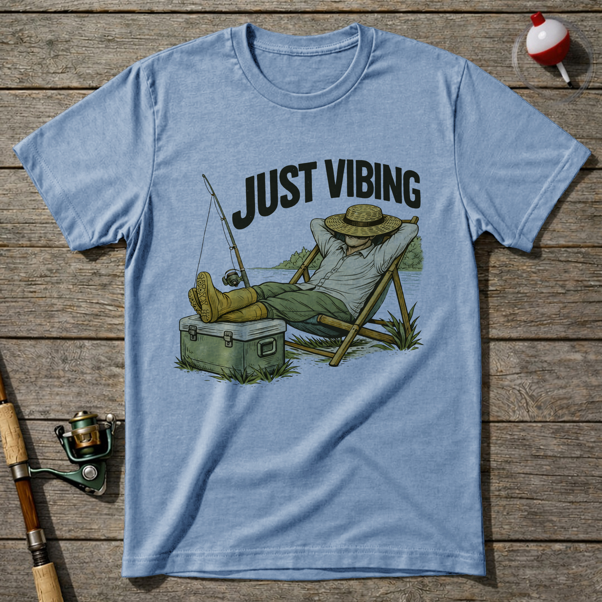 Just Vibing T-Shirt — Light Blue