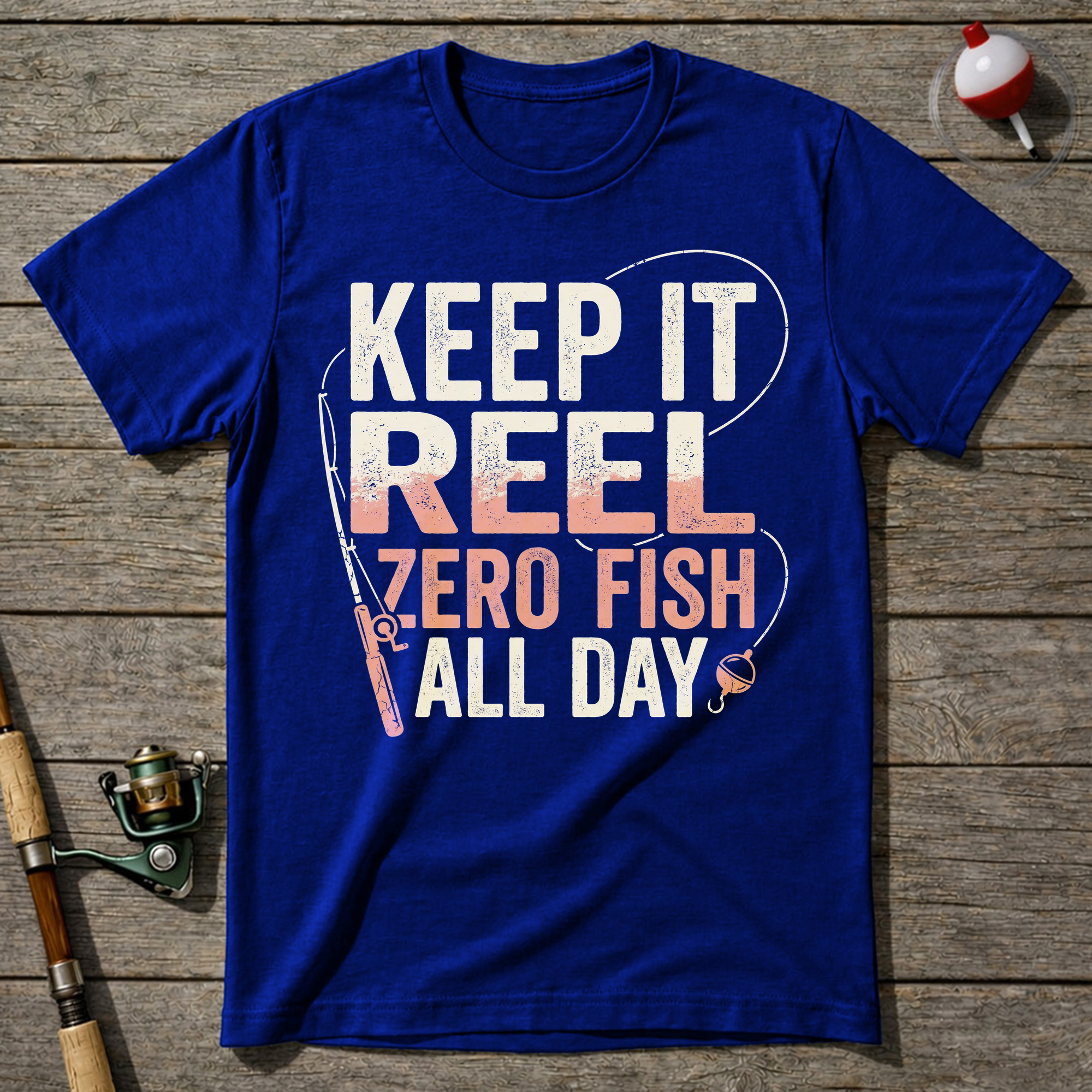 Keep It Reel Zero Fish All Day T-Shirt — Royal Blue