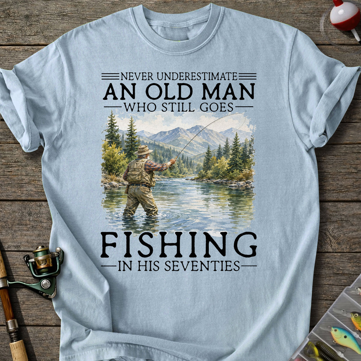 Old Man Fishing T-Shirt