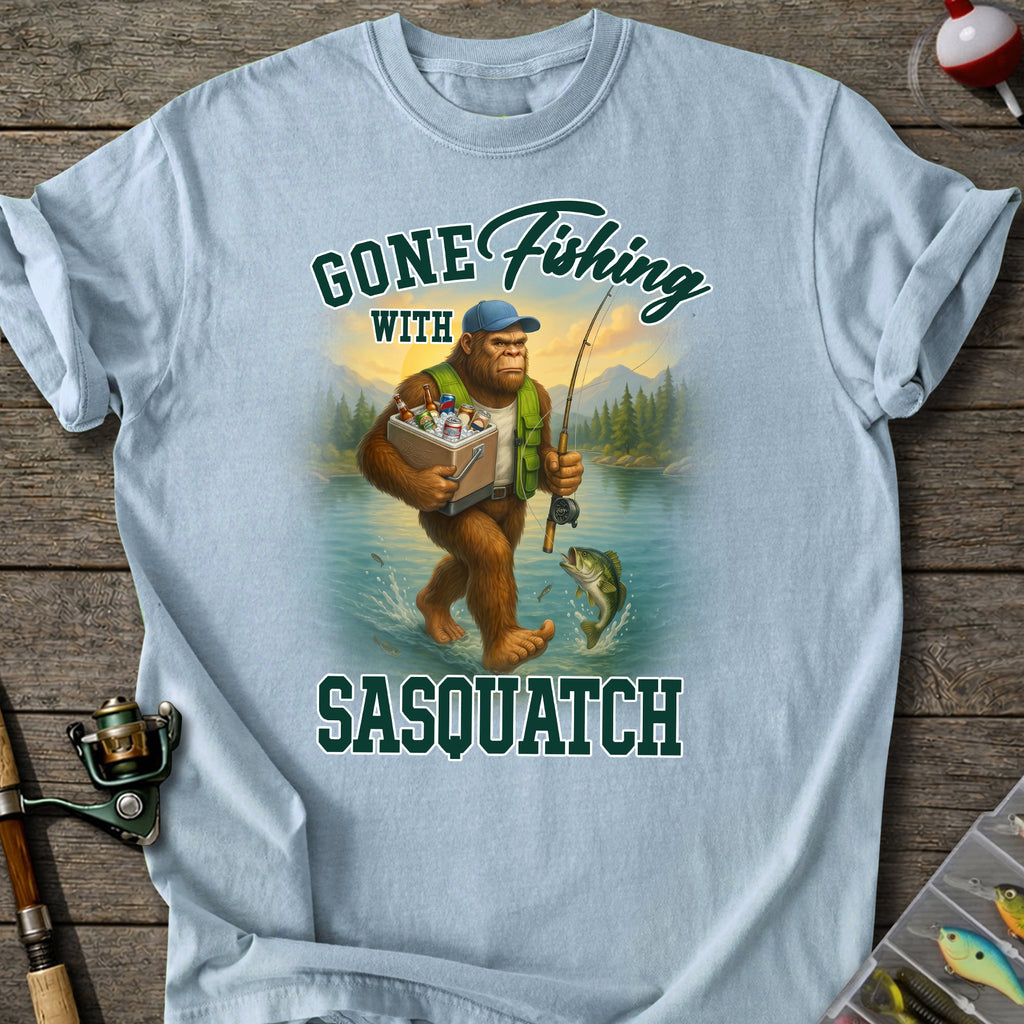 Sasquatch Gone Fishing T-Shirt