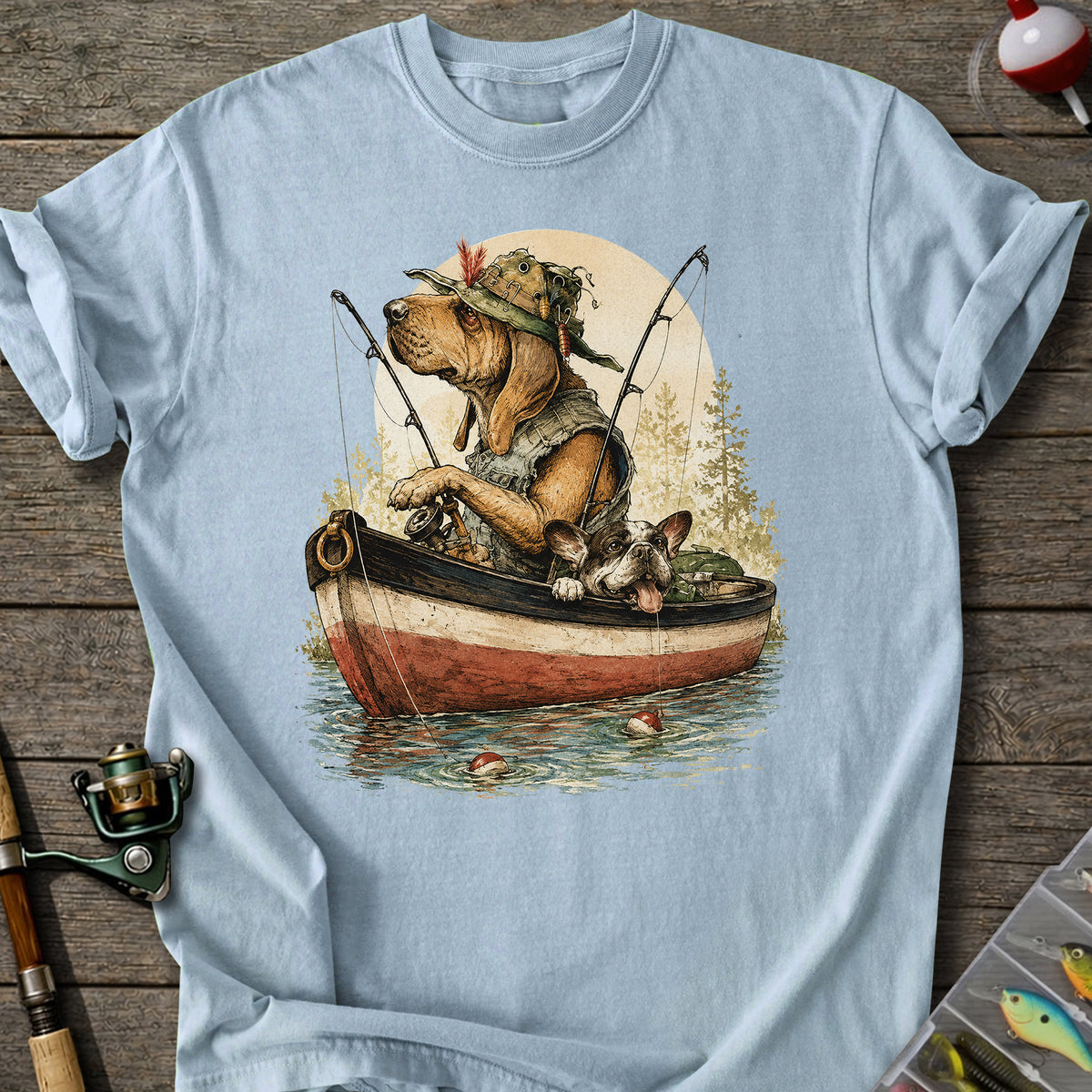 Fishing Dogs Boat T-Shirt