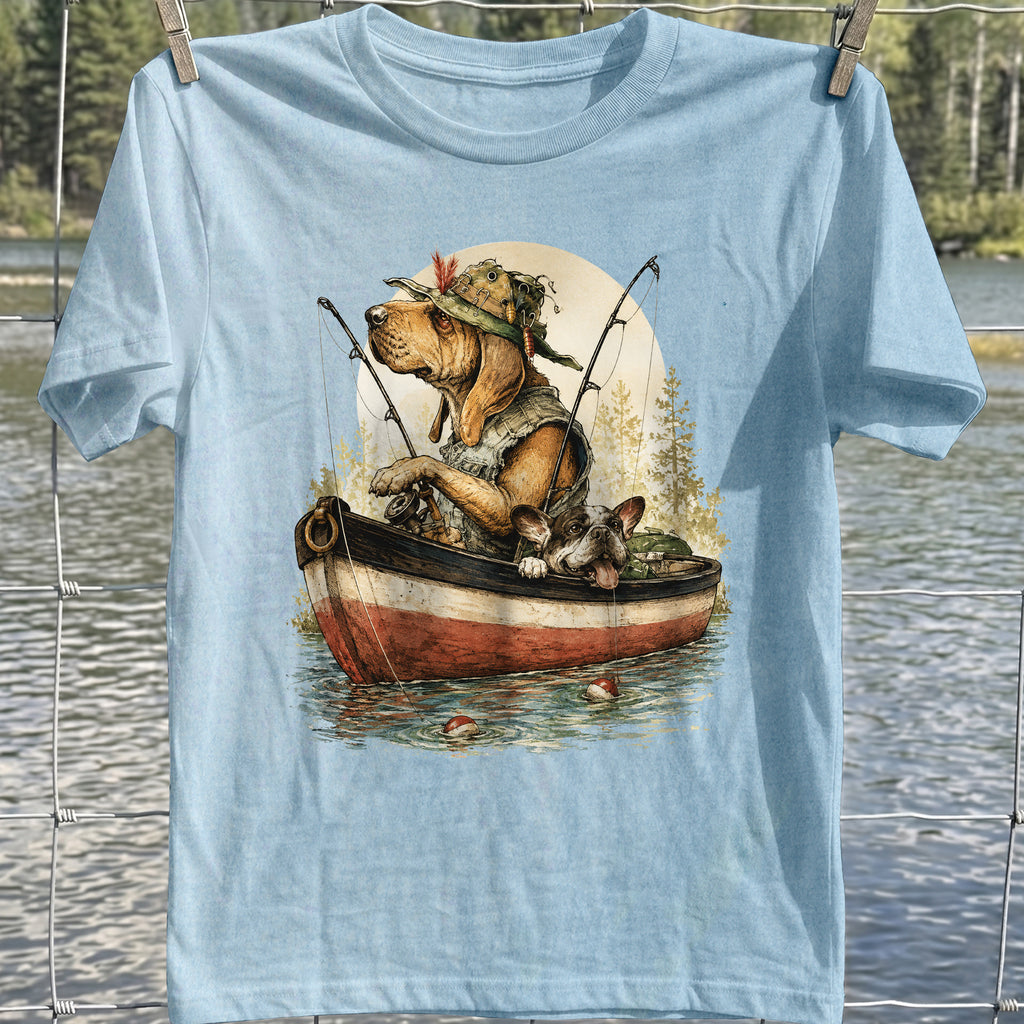 Fishing Dogs Boat T-Shirt