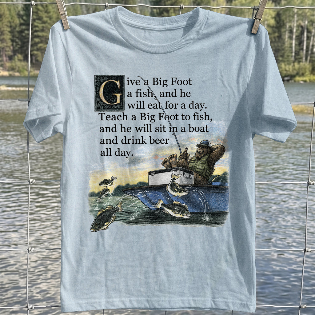 Bigfoot Fishing Lesson T-Shirt