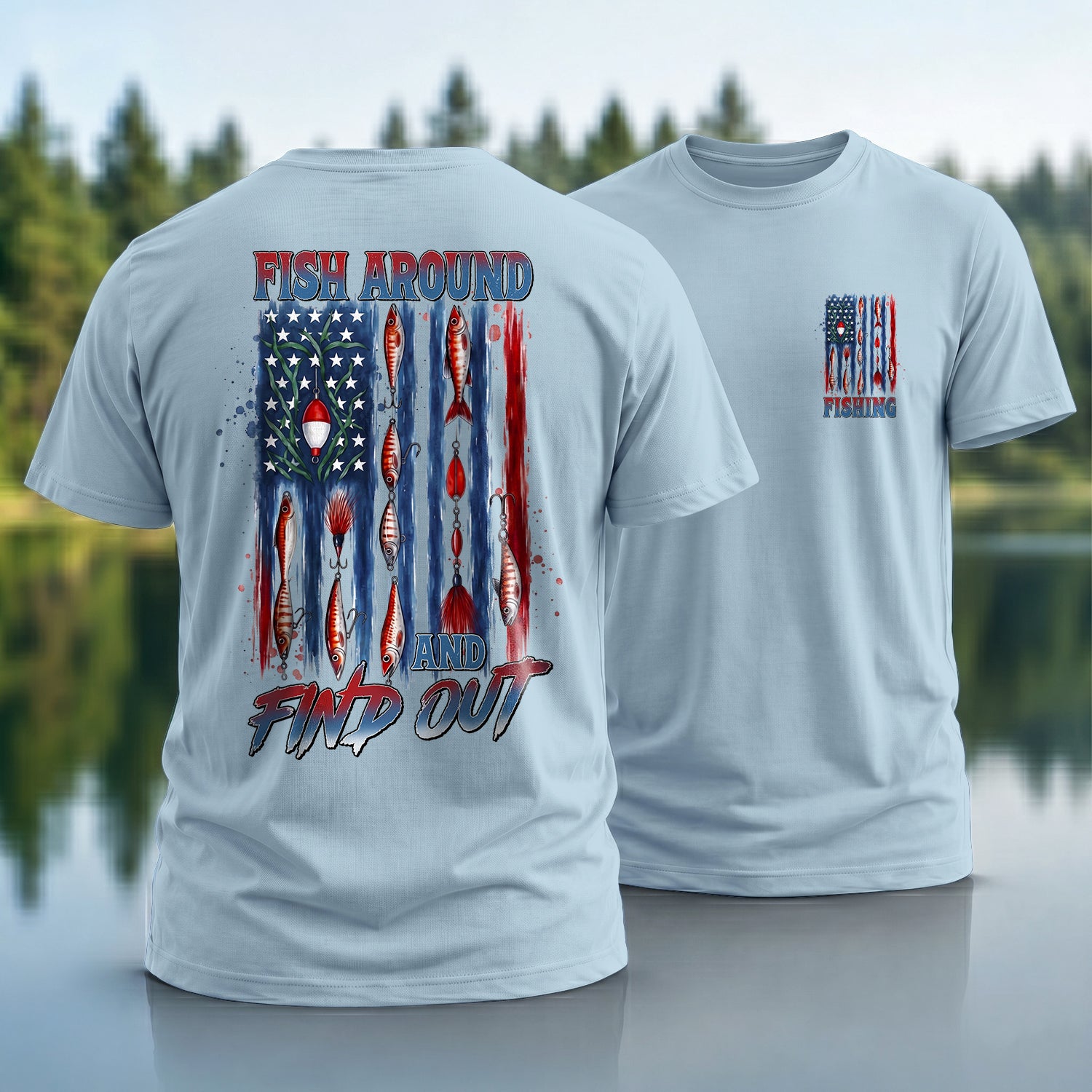 USA Fishing Flag T-Shirt
