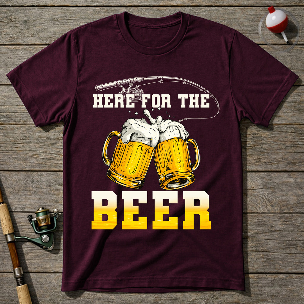 Here For The Beer Fishing T-Shirt