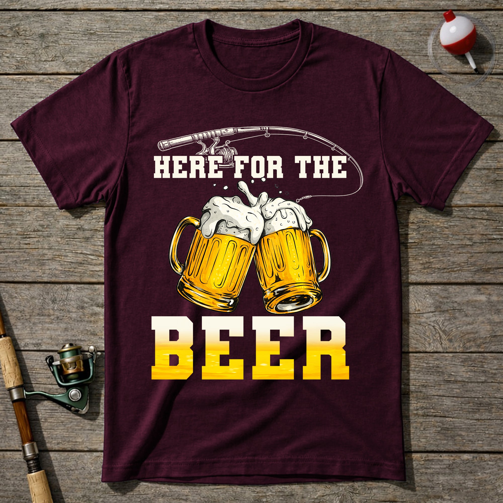 Here For The Beer Fishing T-Shirt