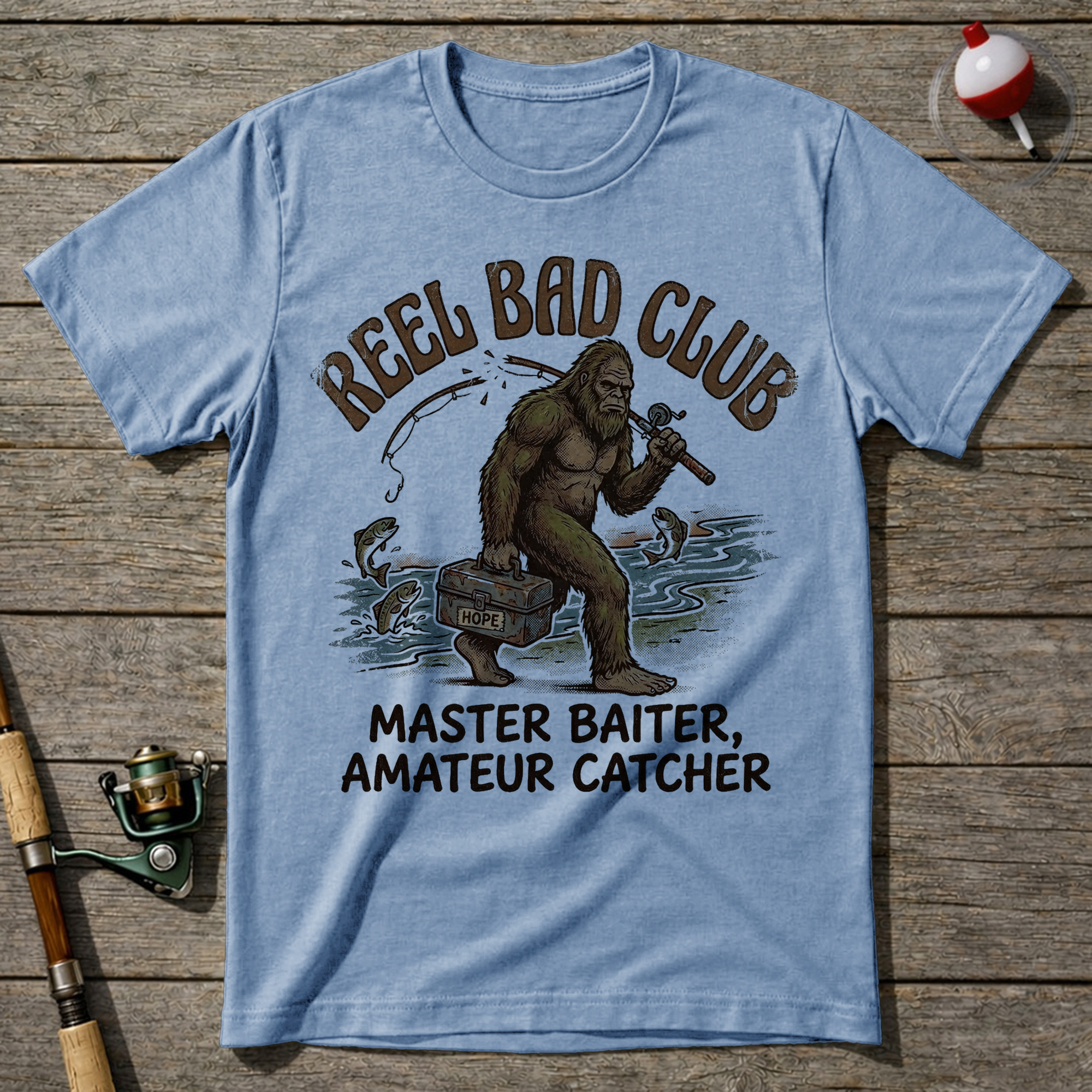 Master Baiter Amateur Catcher T-Shirt — Light Blue