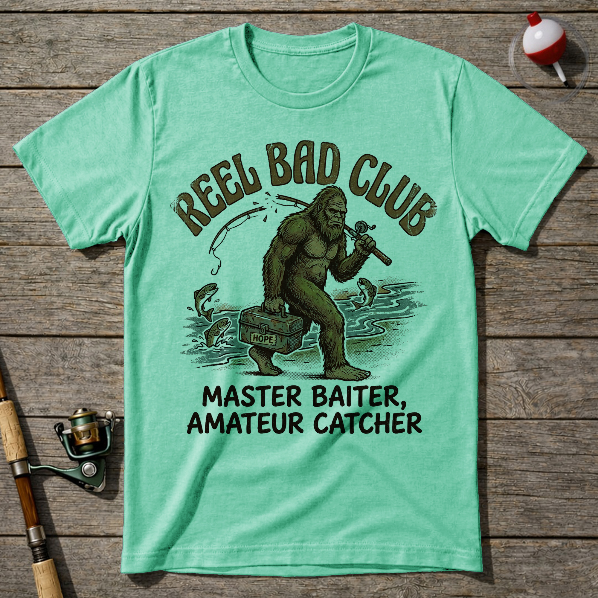 Master Baiter Amateur Catcher T-Shirt — Mint Green