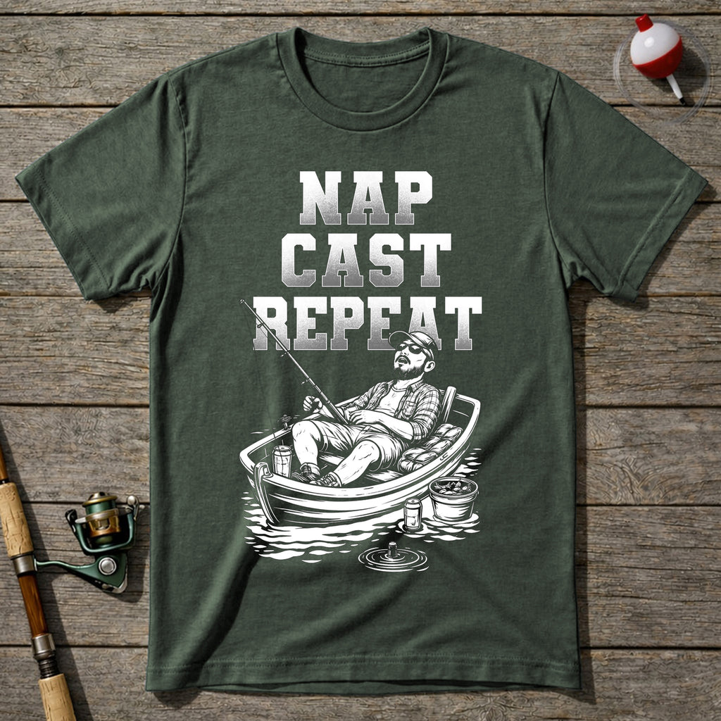 Nap Cast Repeat Fishing T-Shirt