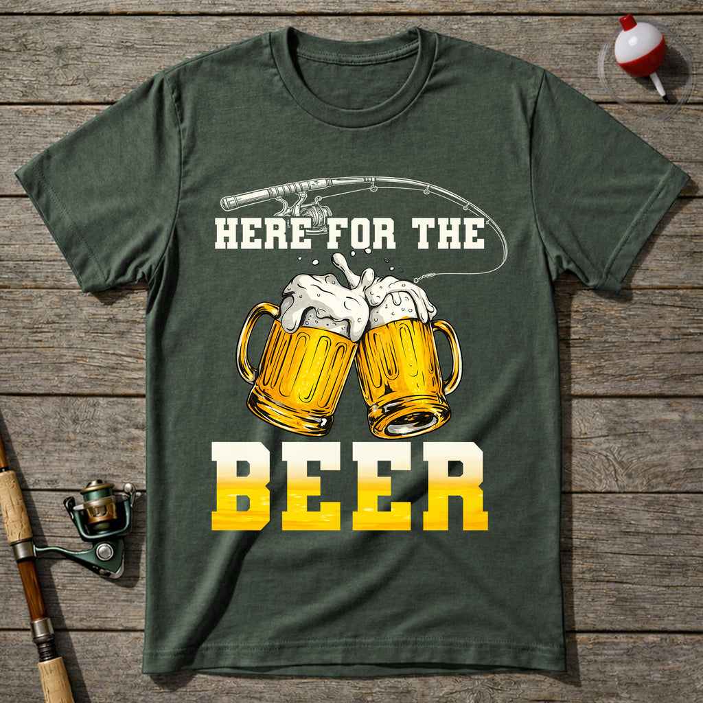 Here For The Beer Fishing T-Shirt