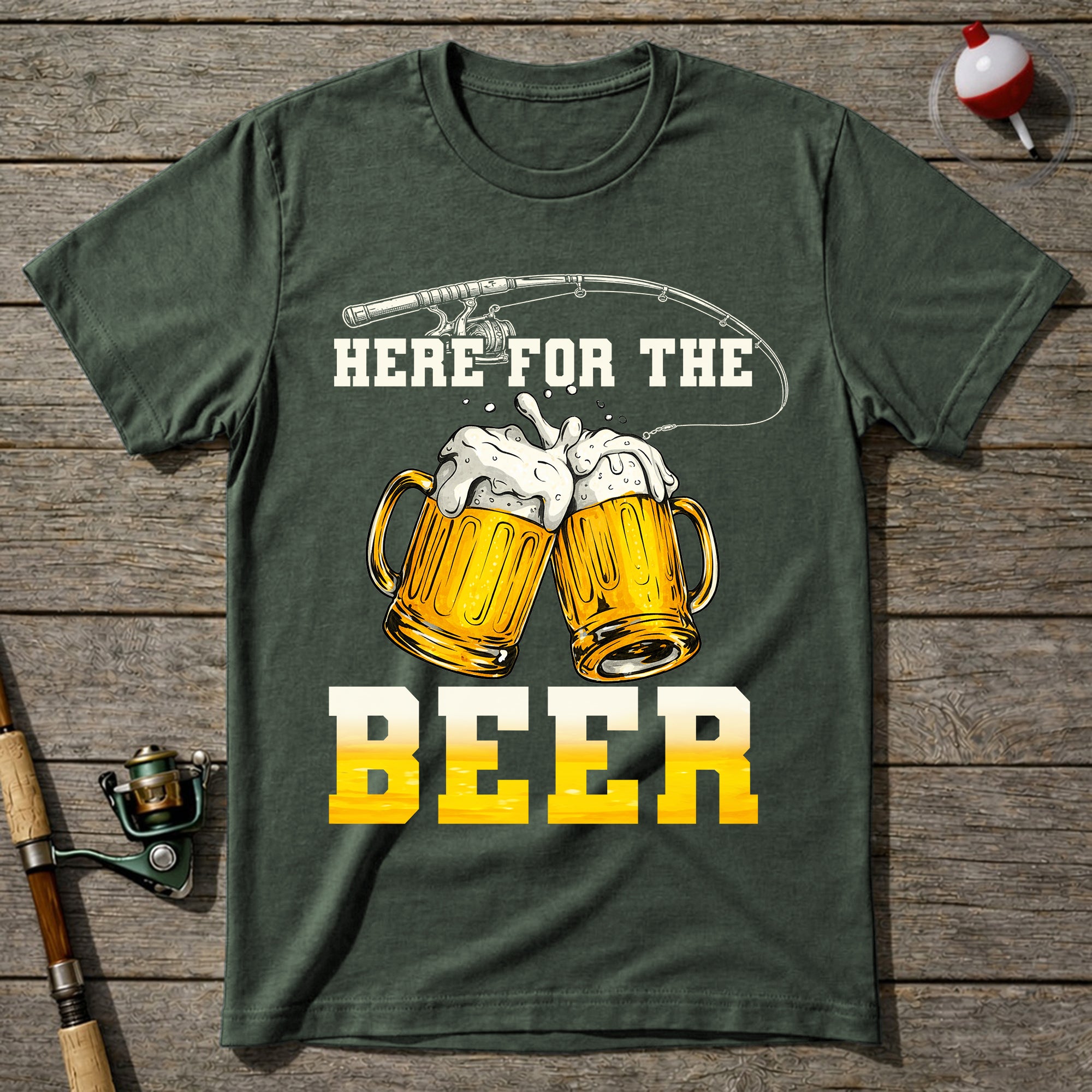 Here For The Beer Fishing T-Shirt