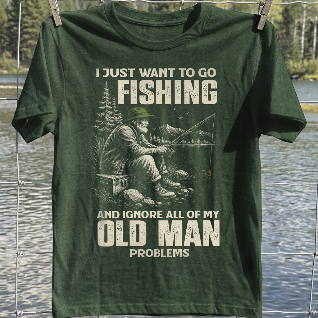Old Man Fishing T-Shirt