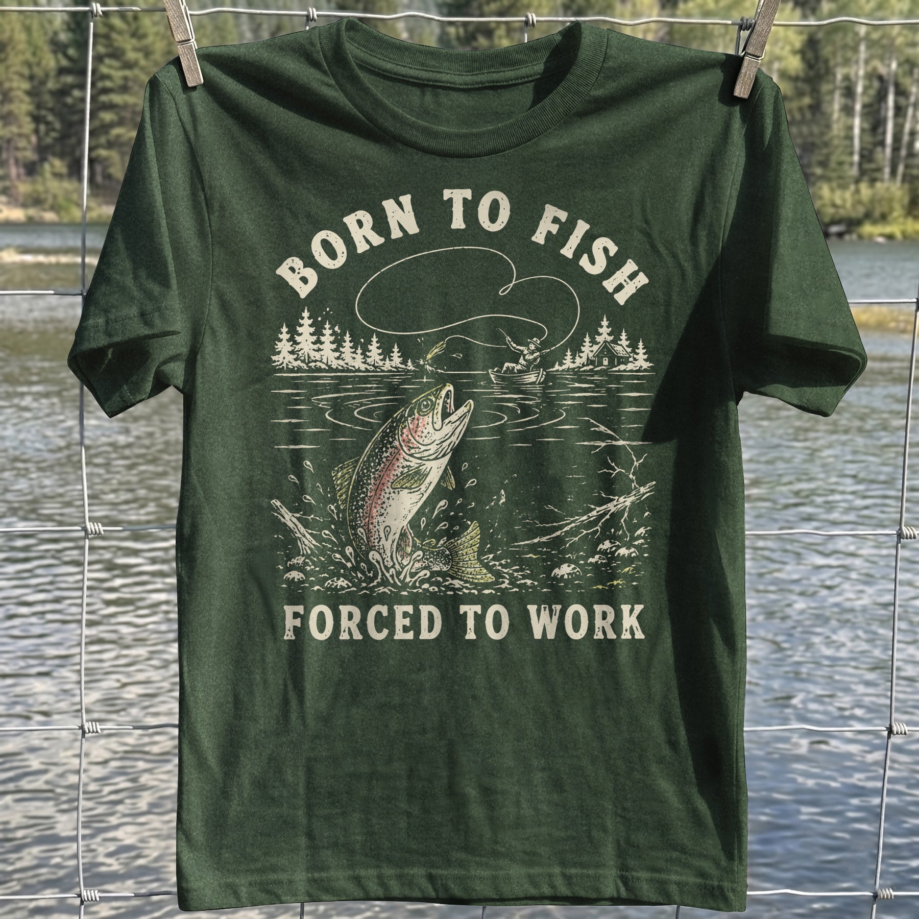 Forced To Work Fishing T-shirt
