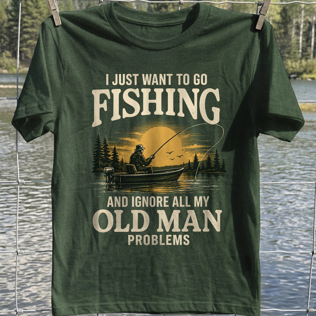 Old Man Fishing T-Shirt