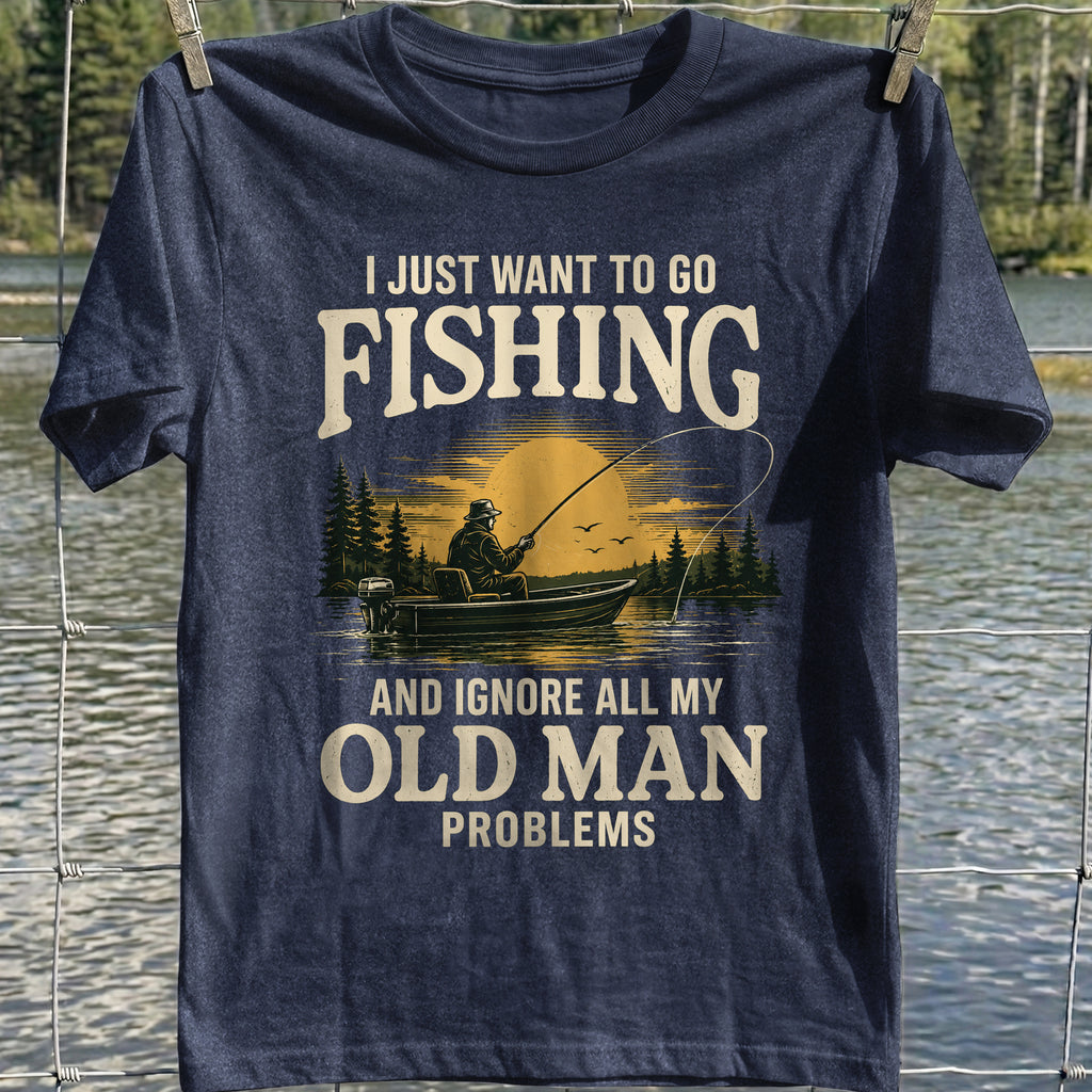 Old Man Fishing T-Shirt