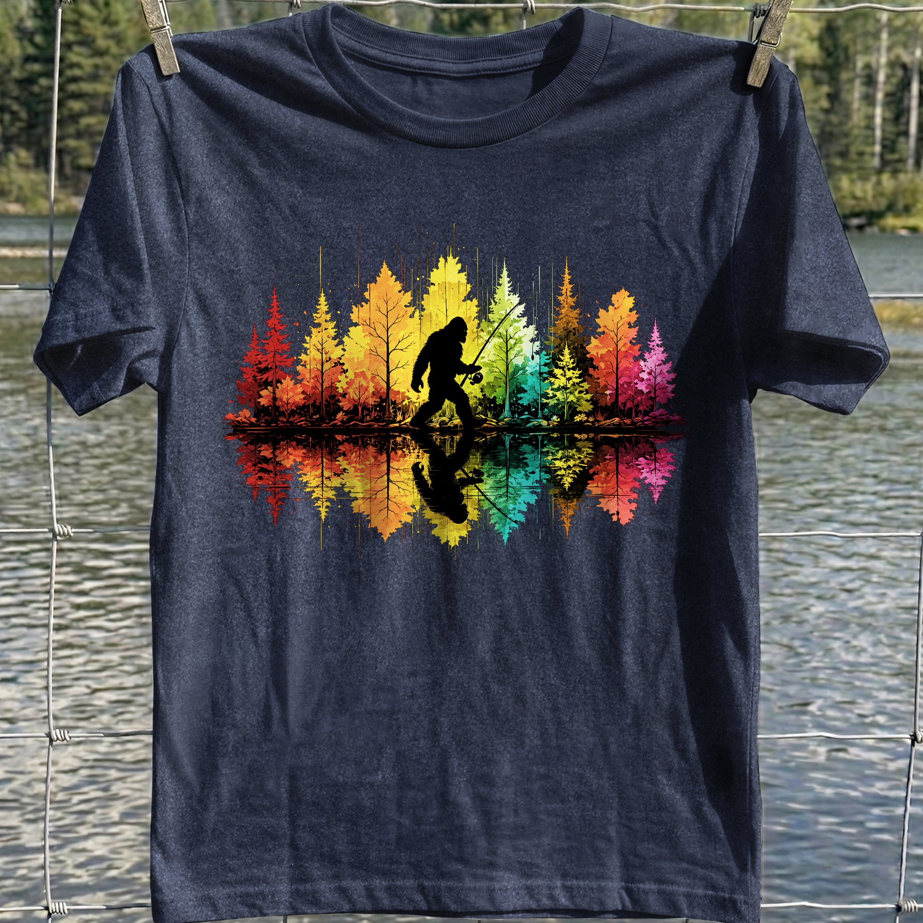 Bigfoot Fishing T-Shirt