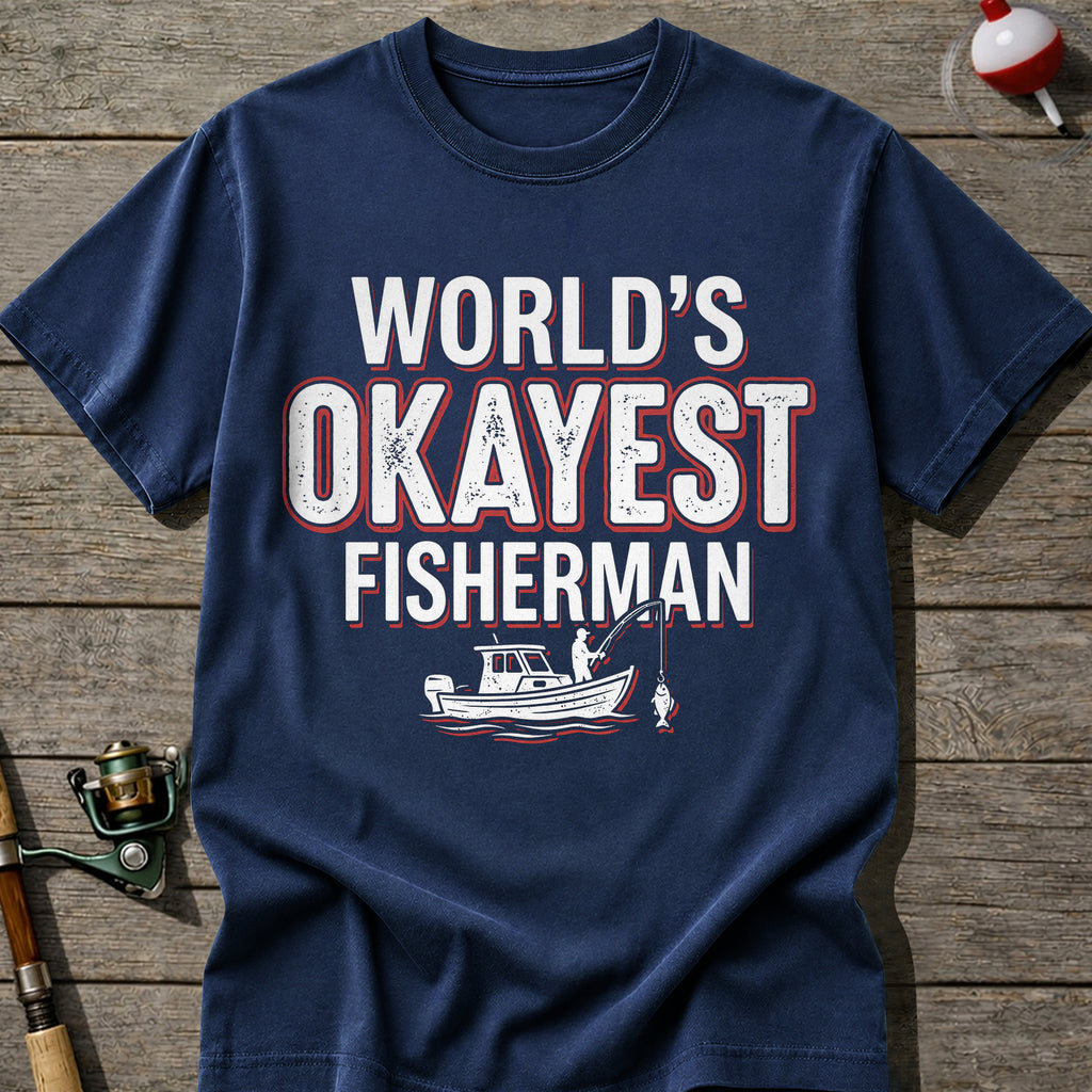 World’S Okayest Fisherman Fishing Boat T-Shirt