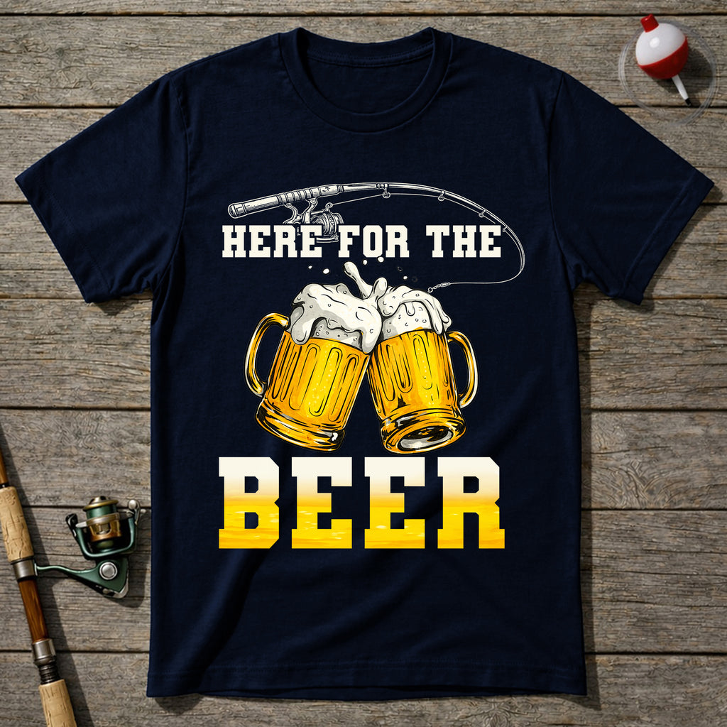 Here For The Beer Fishing T-Shirt