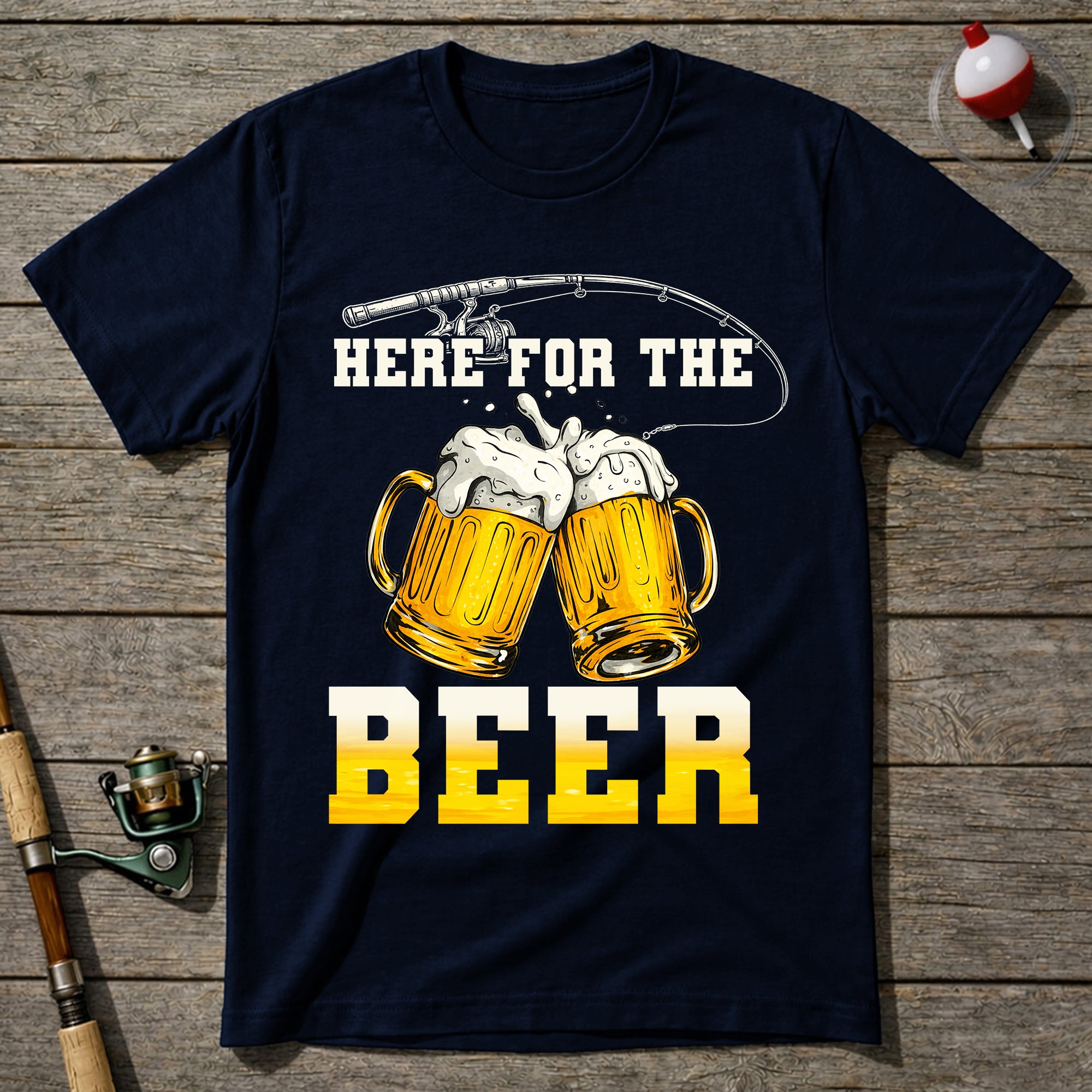 Here For The Beer Fishing T-Shirt