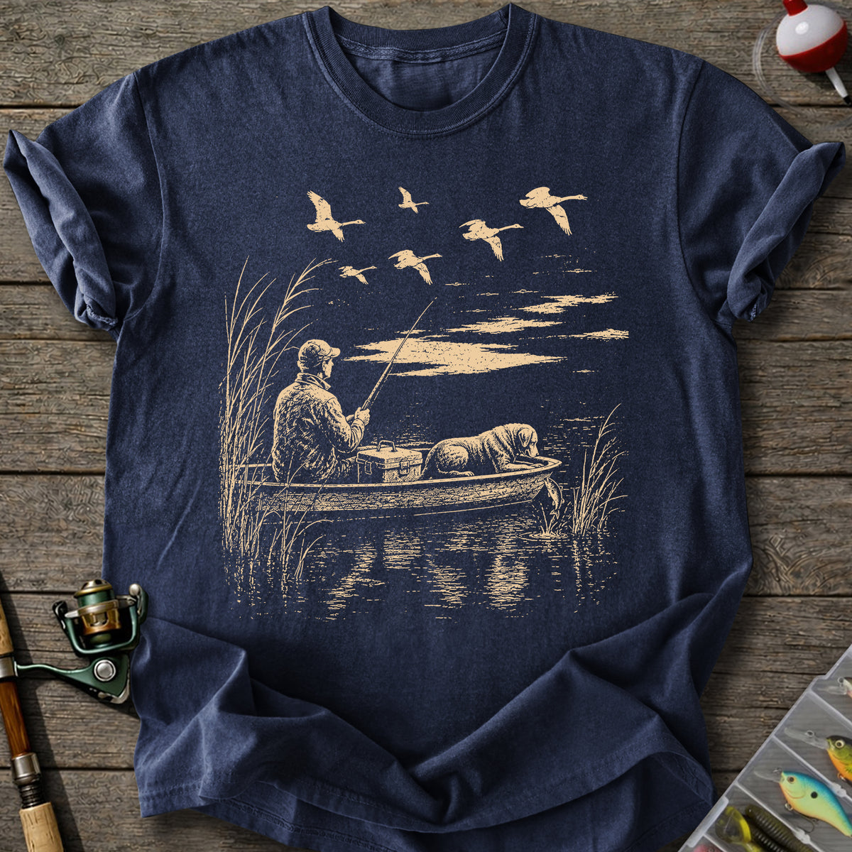 Fishing With Dog T-Shirt