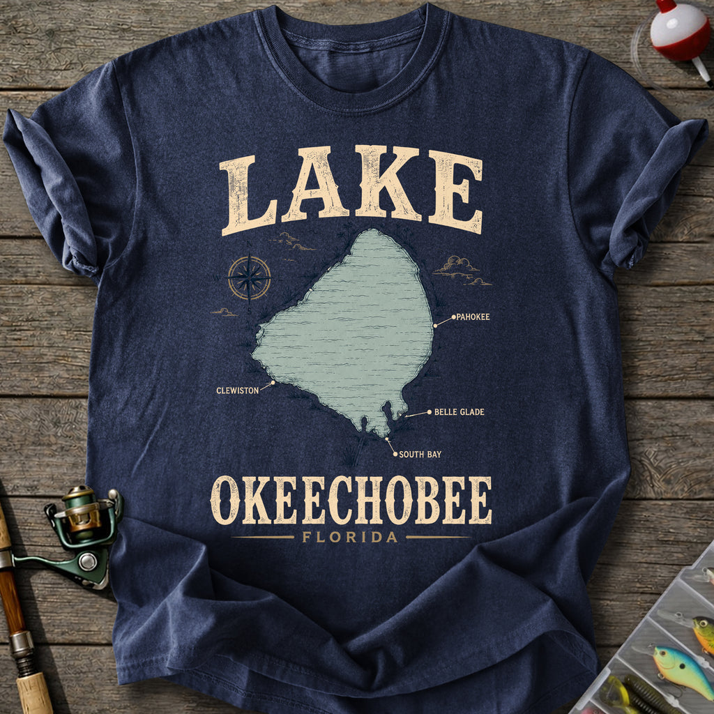 OkeeChobee Lake Map T-Shirt