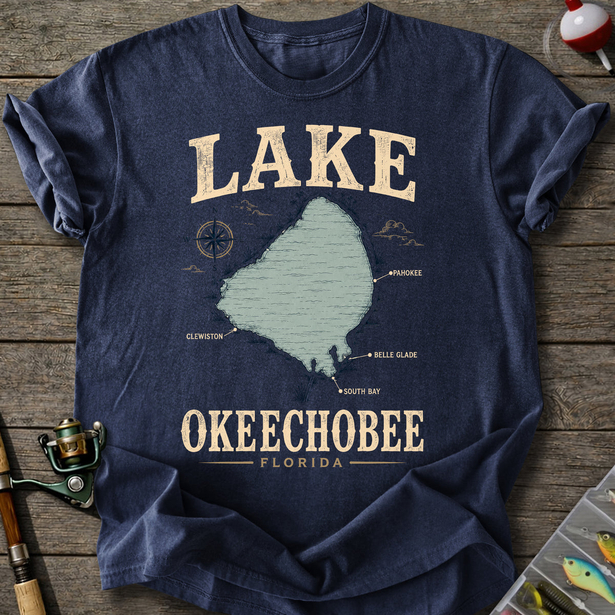 OkeeChobee Lake Map T-Shirt