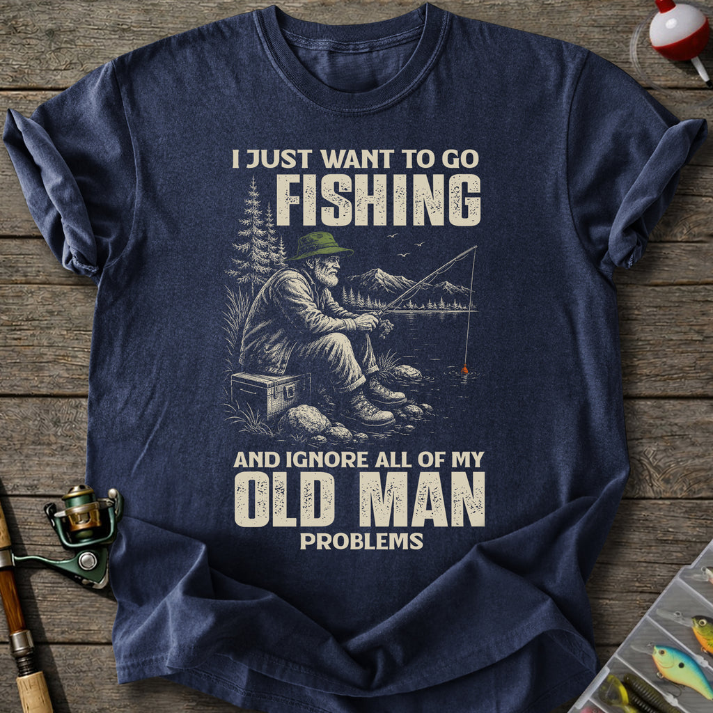 Old Man Fishing T-Shirt