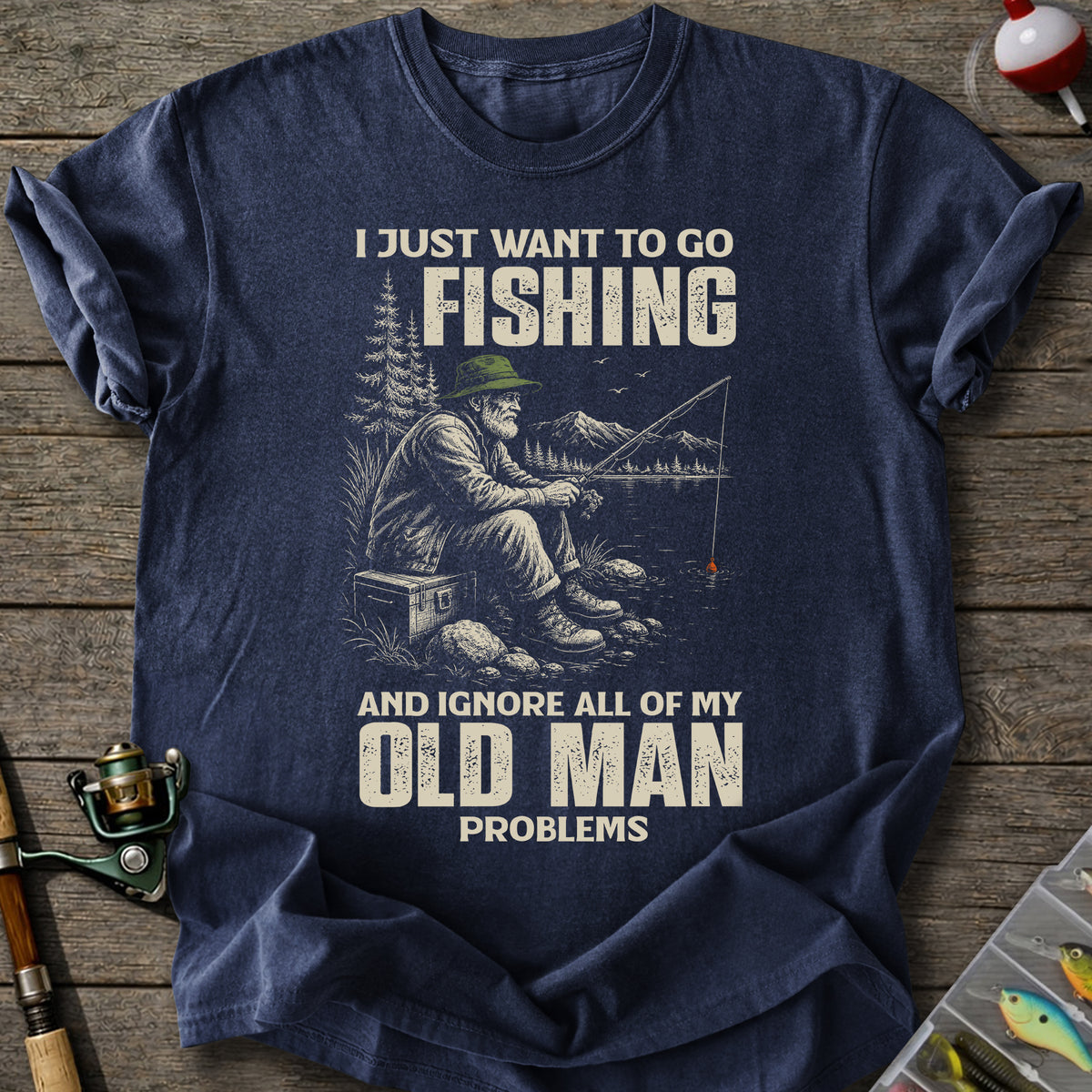 Old Man Fishing T-Shirt
