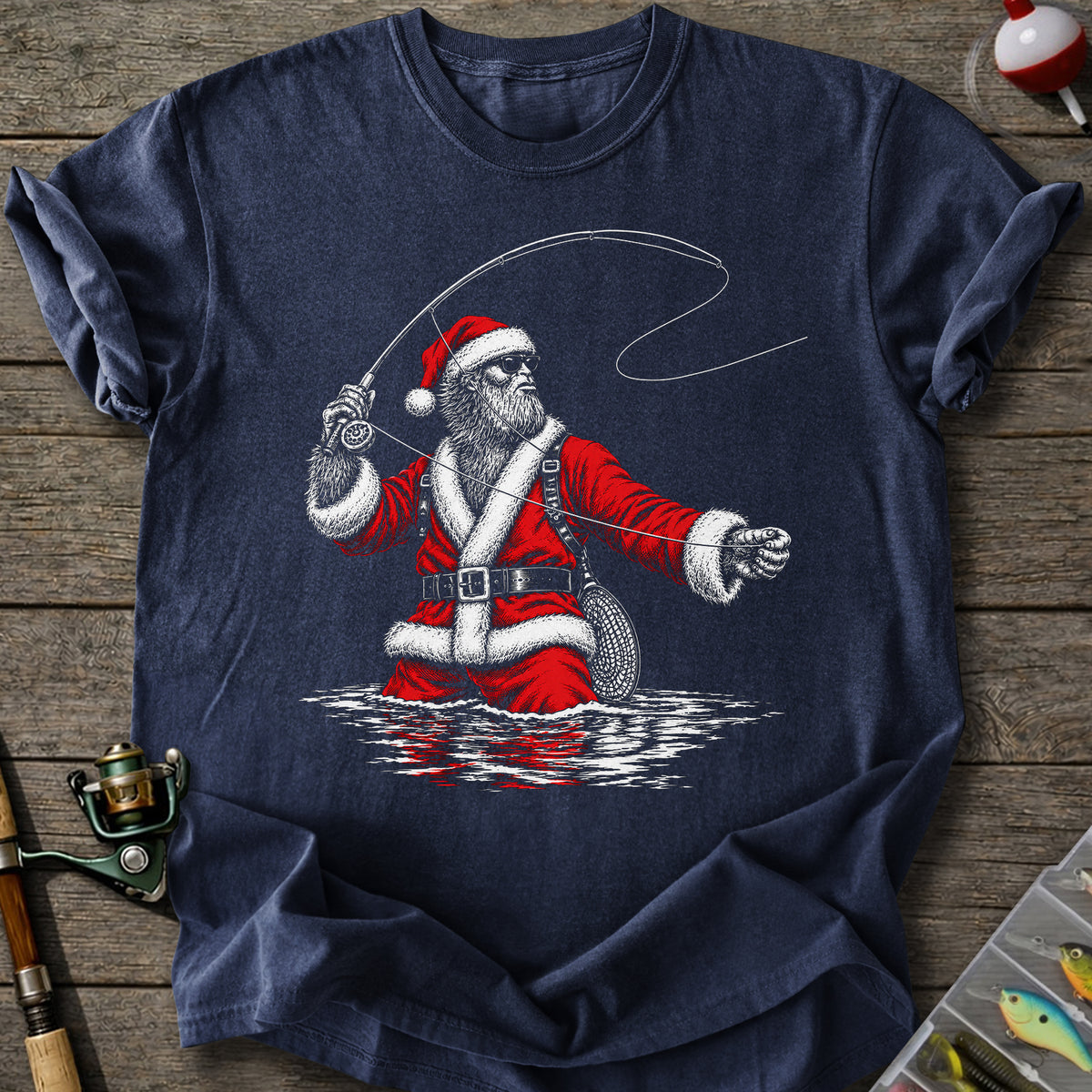 Santa Fly Fishing T-Shirt
