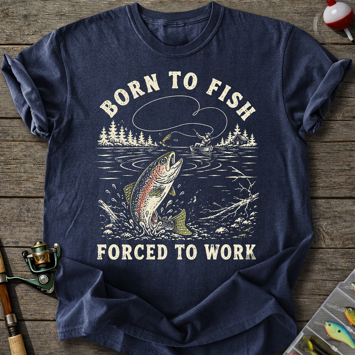 Forced To Work Fishing T-shirt