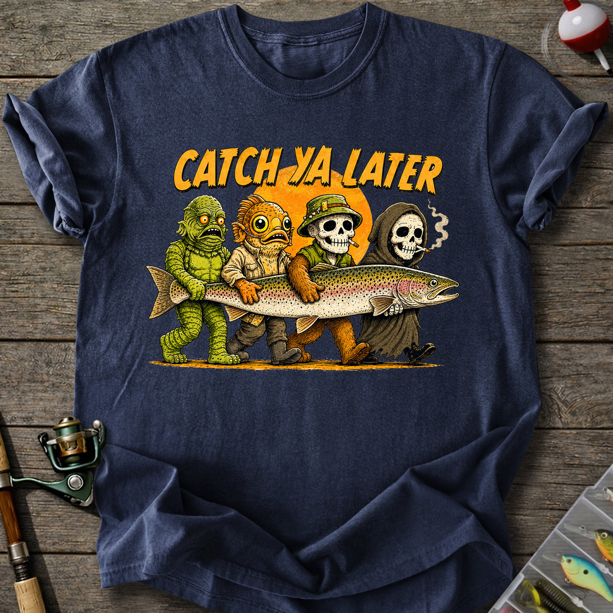 Spooky Fishing Crew T-Shirt