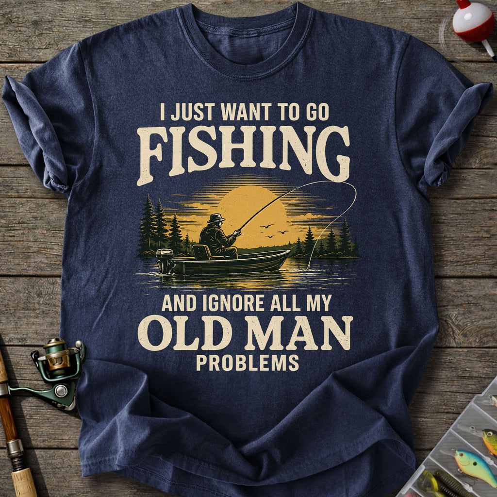 Old Man Fishing T-Shirt