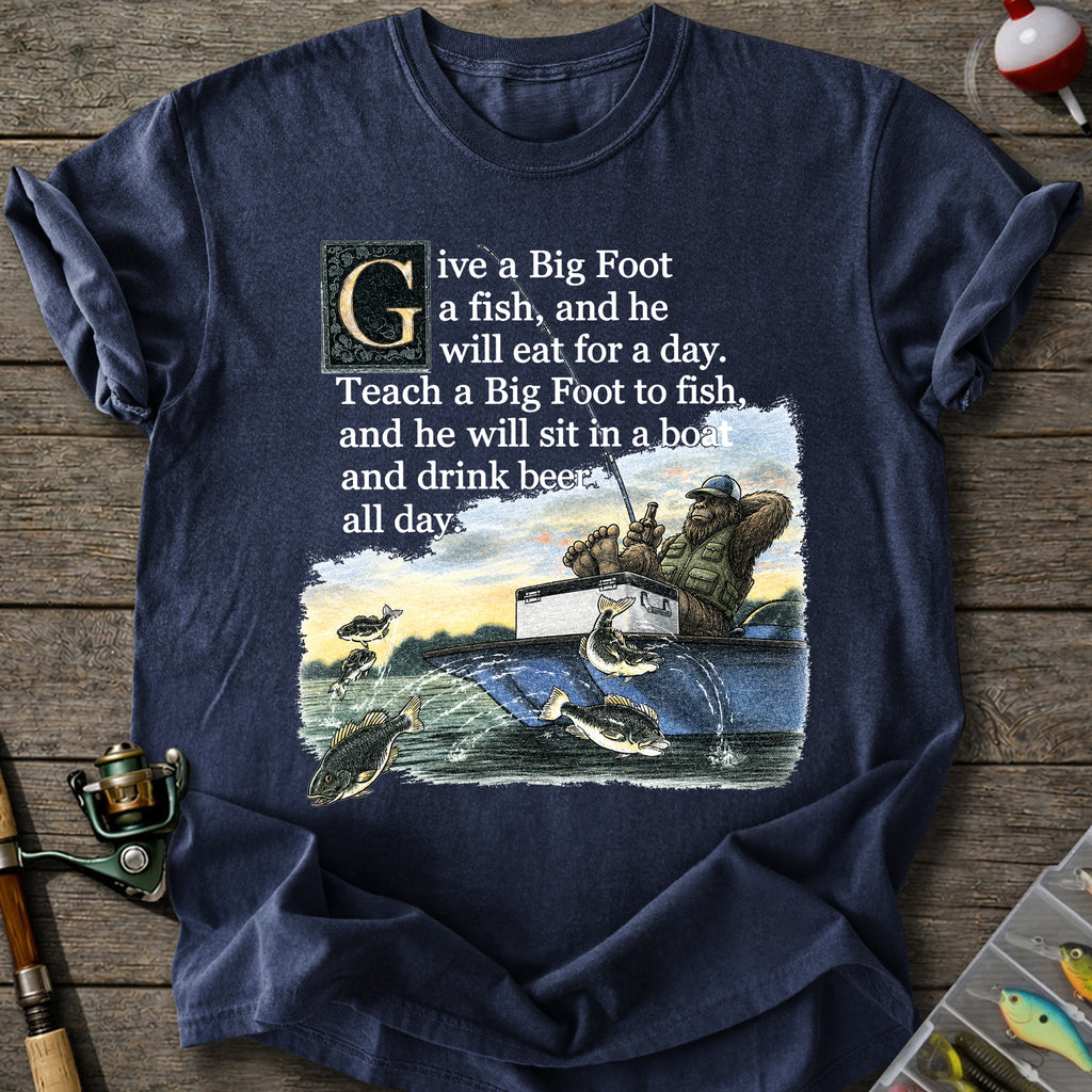 Bigfoot Fishing Lesson T-Shirt