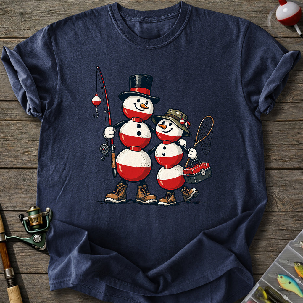 Fishing Snowmen T-Shirt