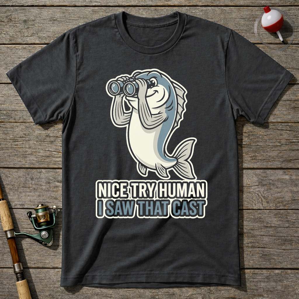 Nice Try Human I Saw That Cast T-Shirt — Charcoal