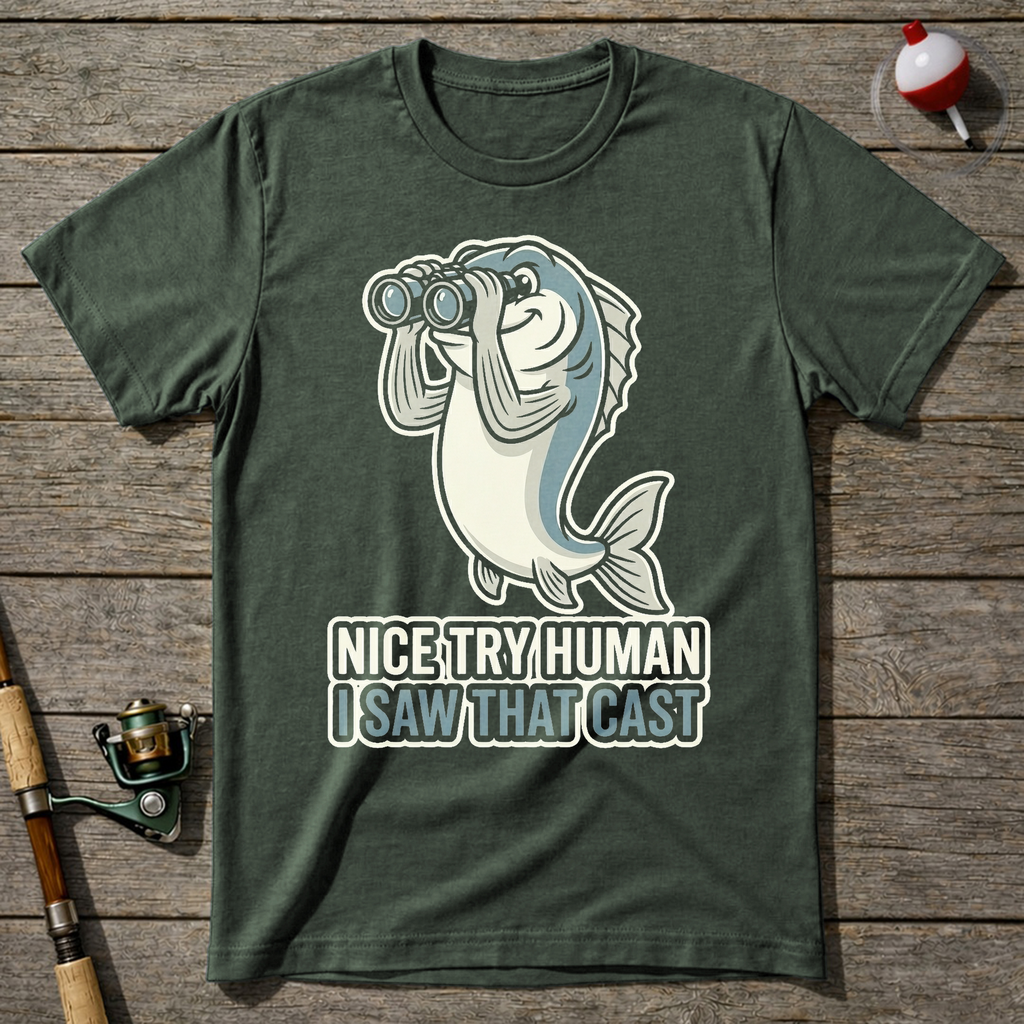 Nice Try Human I Saw That Cast T-Shirt — Military Green