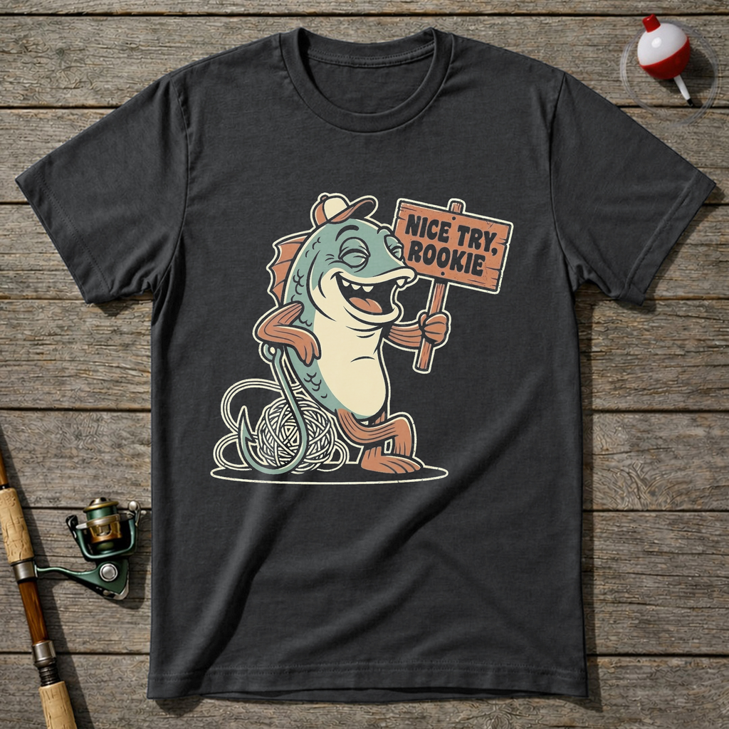 Nice Try Rookie T-Shirt — Charcoal